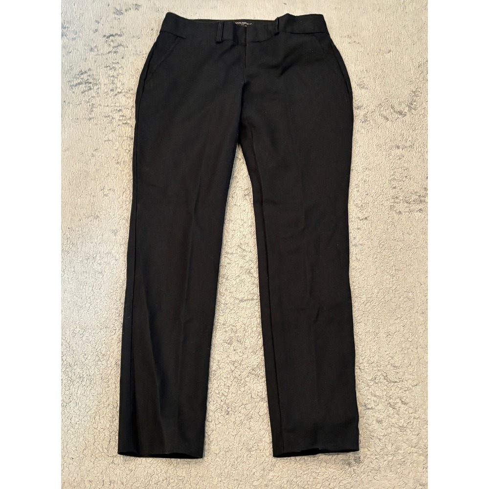 Banana Republic Jackson Fit Pants Black Petite 0P Cotton Dress Hem Needs Repair